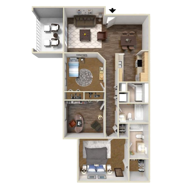 Oak Apartment Floor Plan