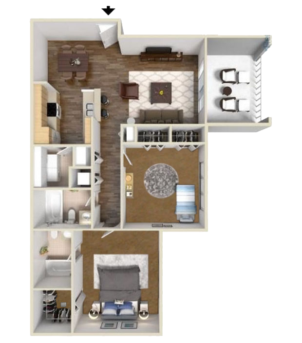 Cypress Apartment Floor Plan